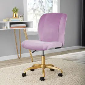 True Innovations Llc 445056655638 Mainstays Plush Velvet Office Chair Lilac Bloom