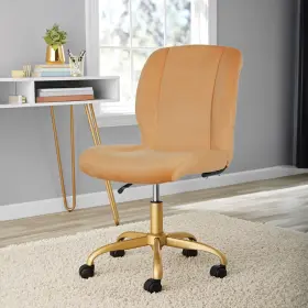 Ms35000052262dg True Innovations Llc Mainstays Plush Velvet Office Chair Dusty Gold
