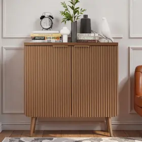 Trygoal-bc-1062 Trygoal Wood Fluted Sideboard With 2 Doors Modern Large Buffet Cabinet Shelves