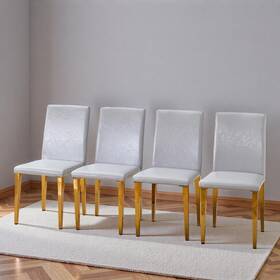 Trygoal Trygoal-c-dinc-09 Leather Dining Chairs Set Of 4 Modern Upholstered Living Room With Sp