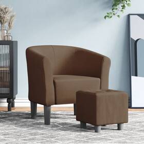 Tub Chair Brown Fabric Compact Durable Tub Chair Cubic 720845436070