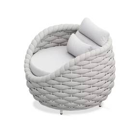 Twt 445037277200 Birds Nest Shaped Gray Aluminum Outdoor Couch With Cushions