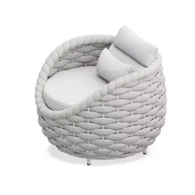 Twt 445037277200 Birds Nest Shaped Gray Aluminum Outdoor Couch With Cushions