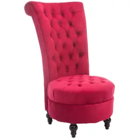 Uirio 732845927210 Chesterfield Sofa Living Room Lounger With Polyester Fabric Solid Frame Crimson Red
