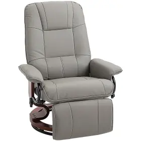 Us01-833621v01gy Uirio Faux Leather Manual Recliner Swivel Lounge Chair With Footrest For Living Room