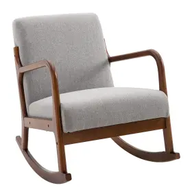 Us01-833861v80gy Uirio Rocking Chair With Curved Base Rocker Padded Seat Home Furniture For Living Room