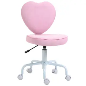 Us01-833942v80 Uirio Kids Girls Heart Love Shaped Small Task Chair For Vanity Bedroom Reading Study