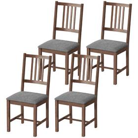 Uirio Us01-83a467v01gy Set Of 4 Dining Chairs Upholstered Room With Rubberwood Legs