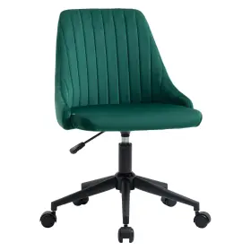 Us01-921488gn Uirio Mid Back Swivel Office Chair Velvet Scallop Shape Computer Desk Accent