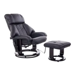 Us02-700084bk Uirio Massage Pu Leather Lounge Living Room Recliner Chair With Remote Footrest Black
