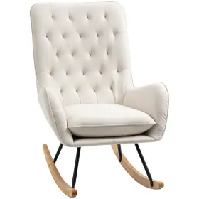 Us02-833922v80 Uirio Diamond Padded Tufted High Back Accent Seat With Wooden Rockers And Low Armrest
