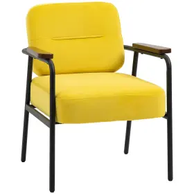 Us02-839484v00yl Uirio Homcom Modern Accent Chair Armchair For Bedroom Living Room Yellow