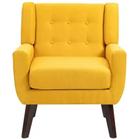 Uixe 718025620683 Yellow Linen Arm Chair Set Of 1