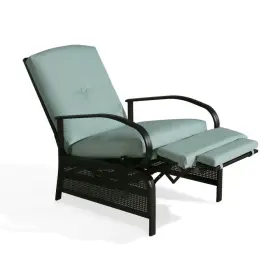 Hd-970237m Ulax Furniture Black Adjustable Steel Outdoor Reclining Lounge Chair With Mist