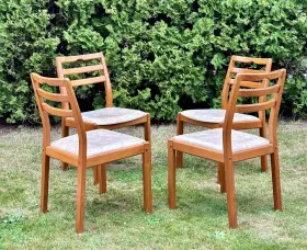 7171 Uldum Mcm Johannes Andersen M Belfabrik Set Of 4 Teak Dining Room Chairs