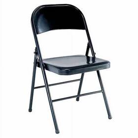 Un Brand 445020874829 All-steel Metal Folding Chair Double Braced Black