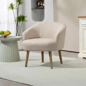 Ms64039360710a1 Un Brand Curved Textured Accent Chair Beige