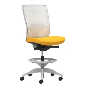 Workplace2.0 Union & Scale 53814 And Fabric Stool Goldenrod Adjustable Lumbar Armless