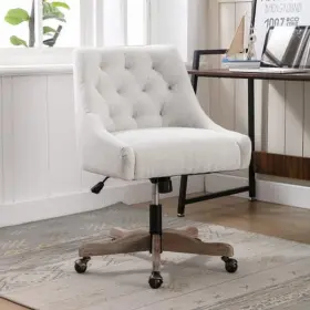 Unique 445043752784 Swivel Home Office Chair Modern Fabric Upholstered Tufted Accent Computer Desk