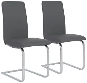 05090gry Universal Lighting And Decor Set Of 2 Cinzia Gray Chrome Side Chairs