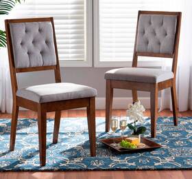 Universal Lighting And Decor 195-3125-12145-lplus Gideon Gray Tufted Fabric Dining Chairs Set Of 2