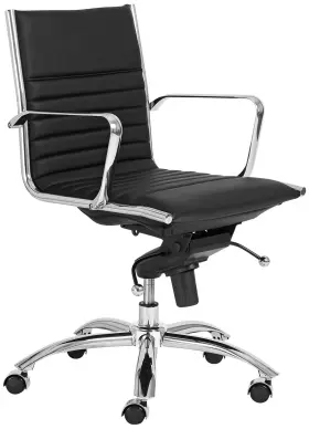 50002-blk Universal Lighting And Decor Dirk Black Low Back Adjustable Swivel Office Chair
