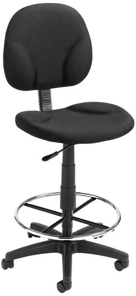 Universal Lighting And Decor B1690-bk Boss Black Tweed Fabric Drafting Stool With Footring