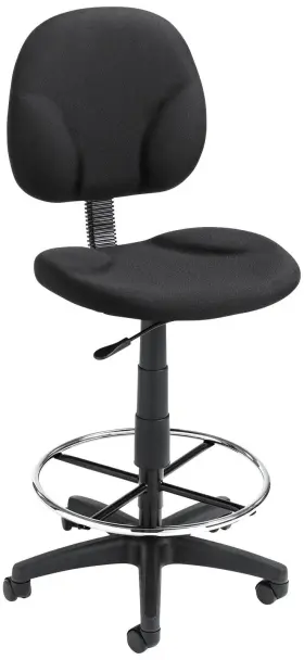 B1690-bk Universal Lighting And Decor Boss Black Tweed Fabric Drafting Stool With Footring