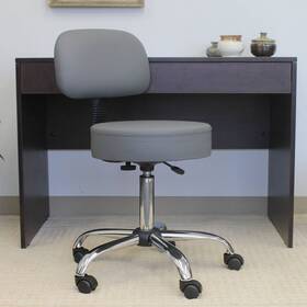 Universal Lighting And Decor B245-gy Boss Gray Caressoft Swivel Adjustable Medical/drafting Stool