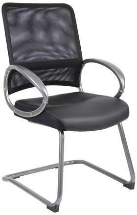 Universal Lighting And Decor B6409 Boss Black Mesh Fabric Guest Chair