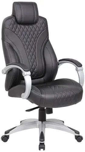 B8871-bk Universal Lighting And Decor Boss Black Adjustable Executive Hinged-arm Office Chair
