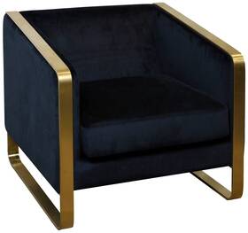 Universal Lighting And Decor Hff26372ds Seeley Chair Black Velvet - Hardwood Frame Brushed Gold Metal Legs