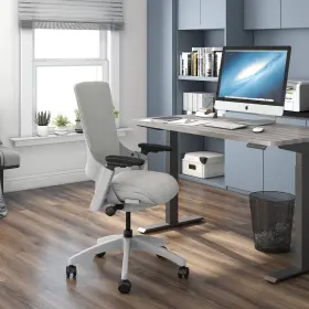 Idf-60392 Universal Lighting And Decor Penshaw Gray Fabric Adjustable Office Chair
