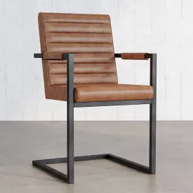 Idf-ac826br Universal Lighting And Decor Knolt Brown Fabric Sled Armchairs Set Of 2