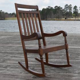 Universal Lighting And Decor Jr1101 Riley Elm Wood Slat Rocking Chair