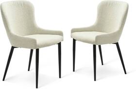 Universal Lighting And Decor Onta-3470-00 Benjamin Off-white Boucle Fabric Dining Chairs Set Of 2