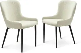 Onta-3470-00 Universal Lighting And Decor Benjamin Off-white Boucle Fabric Dining Chairs Set Of 2