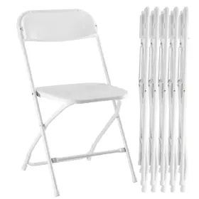 S01-6p-wt Uocfyk Folding Chairs Indoor Outdoor Portable Commercial Stackable Plastic F
