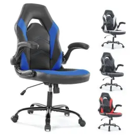 Zl01-c-3895-bkblue Uocfyk Heavy Duty Gaming Chair Ergonomic Gamer For Home Office With Lumbar Black-blue