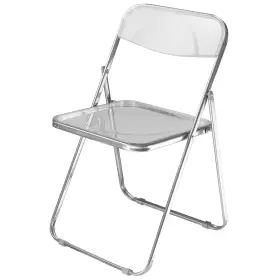 Urban Lifestyle 197502038867 Transparent Acrylic Modern Folding Chair With Chrome Frame Clear