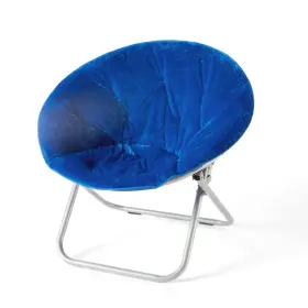 Urban Lifestyle 784857544633 Faux Fur Saucer Chair With Metal Frame One Size Blue
