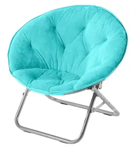 Urban Lifestyle 784857676266 Shop Faux Fur Saucer Chair Aqua Blue