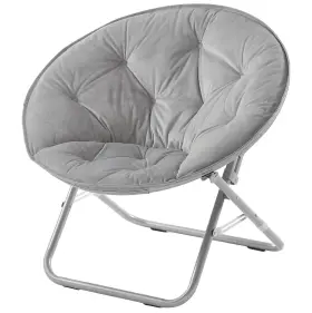 Urban Lifestyle 784857817980 Micromink Foldable Saucer Chair Grey