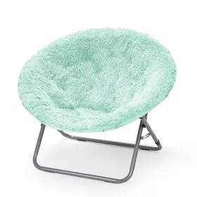 Urban Lifestyle 784857818024 Oversized Mongolian Faux Fur Saucer Chair Mint
