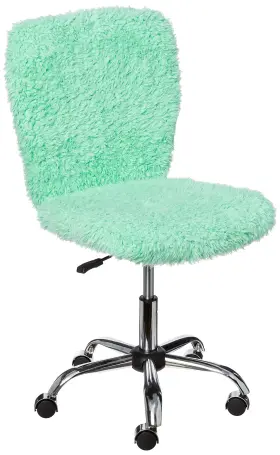 Wk657594-mint Urban Lifestyle Faux Fur Rolling Task Chair Mint - Scratch And Dent