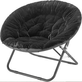 Urban Nk660299 Shop Oversized Rabbit Faux Fur Saucer Chair Black/black