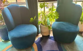 Urbo4-10n-s Urban Outfitters Blue Julie Swivel Chair Living Room Accent Chairs Set Of 2