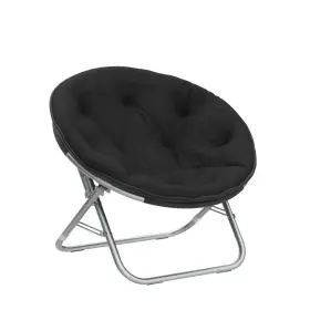 Wk659840 Urban Shop Lifestyle Faux Fur Saucer Chair One Size Black