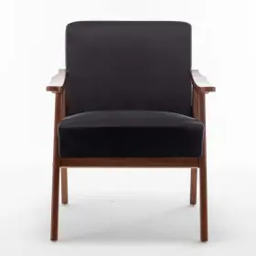 C192 Us Pride Furniture Cedrice 26.37 Inch Black Velvet Accent Chair