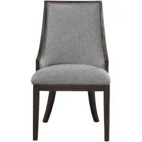 23481 Uttermost Janis Light Denim And Ebony Stain Accent Chair